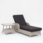 Nova Avery Sun Lounging Set with Square Side Table, Grey, N27099
