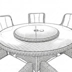 Nova Avery Lazy Susan for 8 Seat Round Dining Sets (Rattan Clear Glass), Grey, N27110