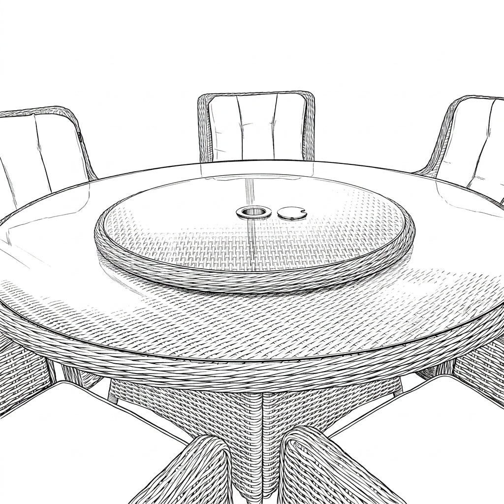 Nova Avery Lazy Susan for 8 Seat Round Dining Sets (Rattan Clear Glass), Grey, N27110