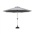 Nova Solis Enzo Crank Operated Deluxe Parasol, 3.5m round, Light grey, N24257