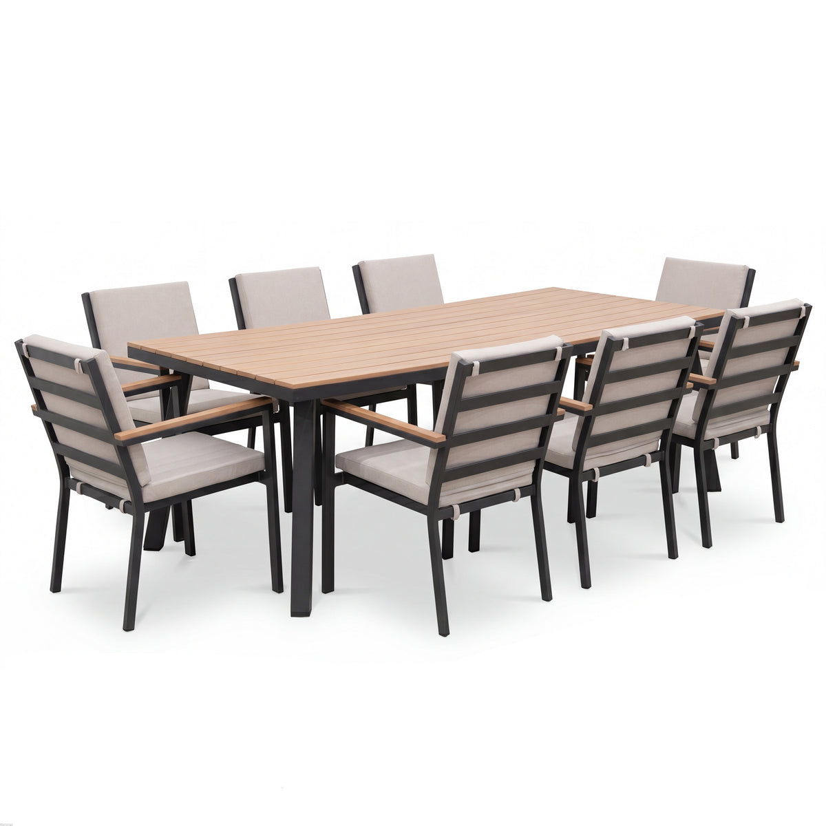 Nova Heidi 8 Seat Dining Set with 2.2 x 1.0m Rectangular Table, N25016