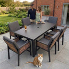 Nova Oscar 6 Seat High Dining Set with 1.8 x 0.9m Rectangular Table, Beige, N27023