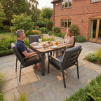 Nova Harvey 4 Seat Dining Set with 0.9m Square Table, Grey, N27011