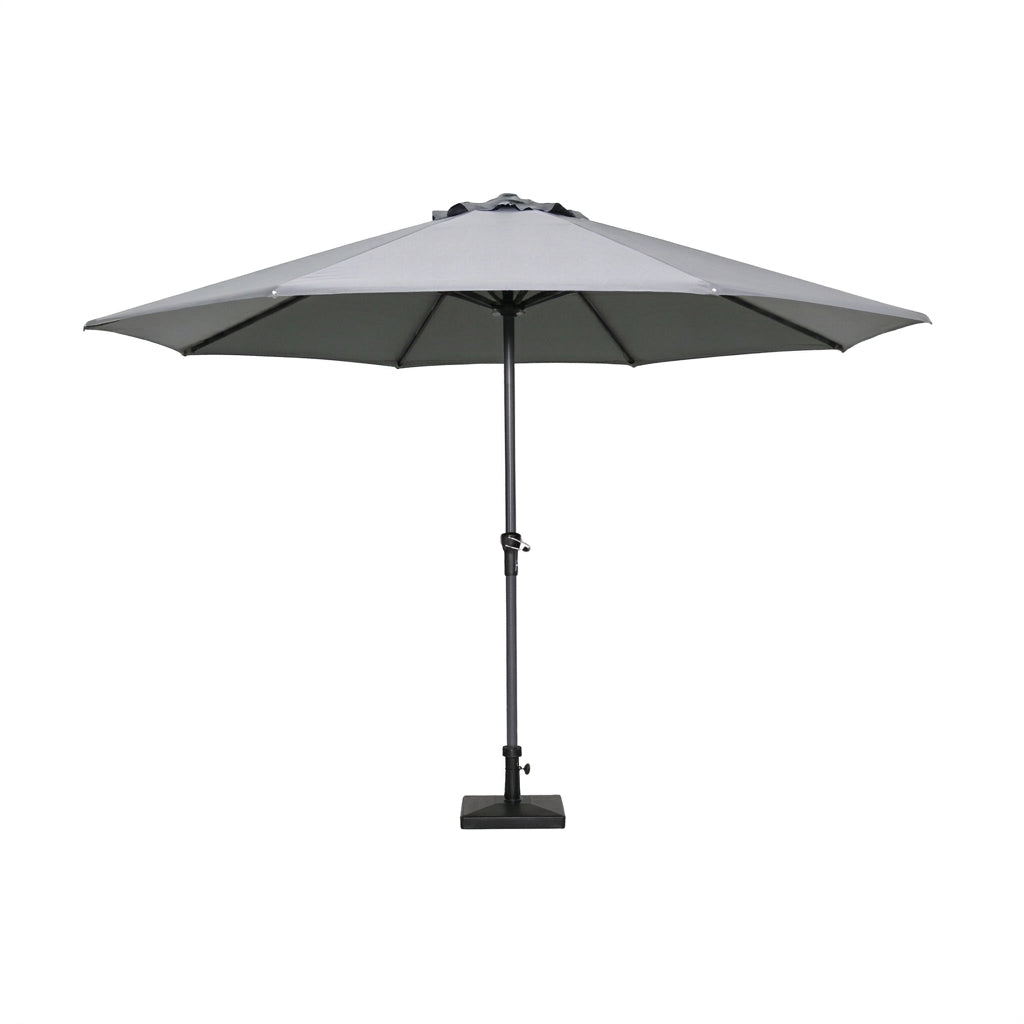 Nova Solis Max Crank Operated Deluxe Parasol, 3.5m round, Light grey, N24261