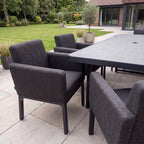 Nova Aire 6 Seat Dining Set with 2.2 x 0.9m Rectangular Table, Grey, N26040