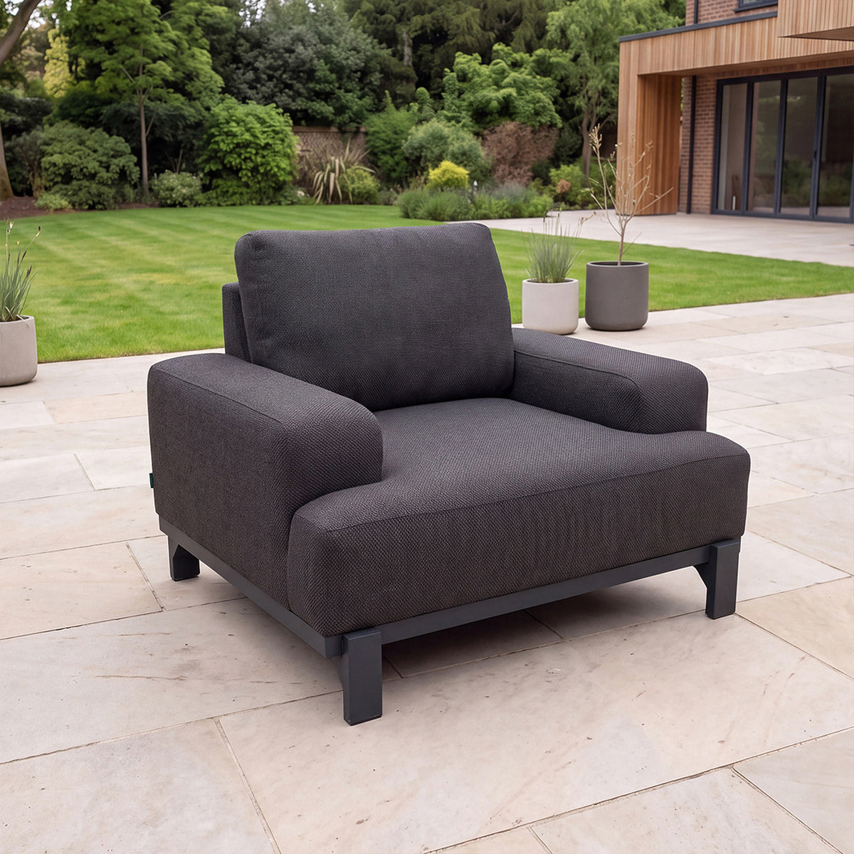Nova Aire 3pc Lounging Set with Square Side Table, Grey, N26036