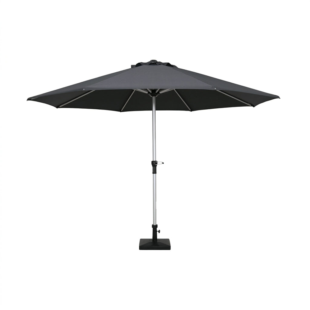 Nova Solis Enzo Crank Operated Deluxe Parasol, 3.5m round, Dark grey, N24258