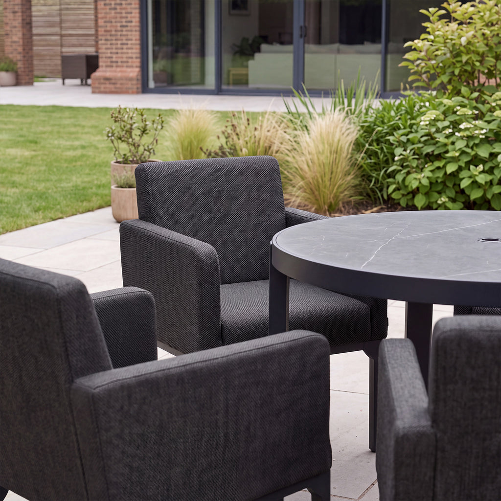 Nova Aire 4 Seat Dining Set with 1.2m Round Table, Grey, N26039