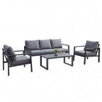 Nova Phoenix 3 Seater Sofa Lounging Set with Rectangular Coffee Table, Grey, N25028