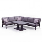 Nova Phoenix L-Shaped Corner Sofa Lounge Dining Set with Rectangular Extending Rising Table, N25020