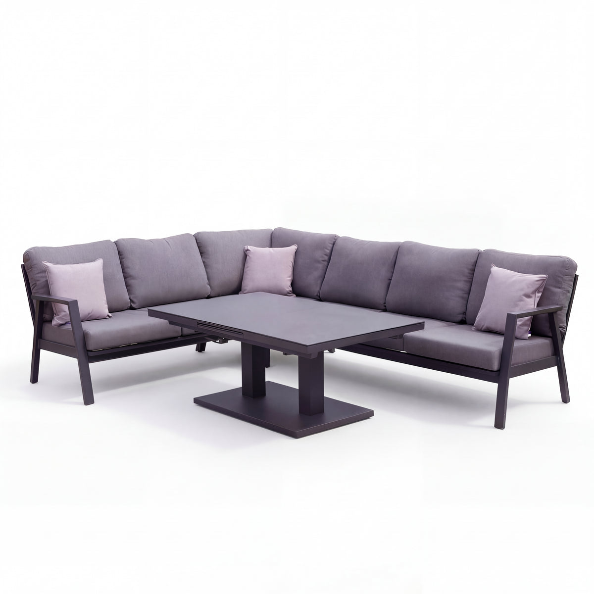 Nova Phoenix L-Shaped Corner Sofa Lounge Dining Set with Rectangular Extending Rising Table, N25020