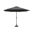 Nova Solis Max Crank Operated Deluxe Parasol, 3.5m round, Dark grey, N24262
