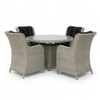 Nova Avery 2 Seat Bistro Set with 0.75m Round Table (Clear Glass), Grey, N27101