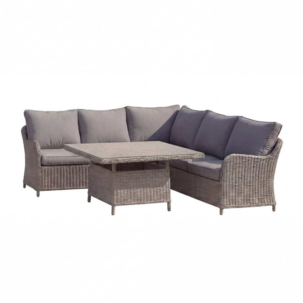 Nova Ivy Corner Sofa Lounge Dining Set with Square Rise & Fall Table, N26009
