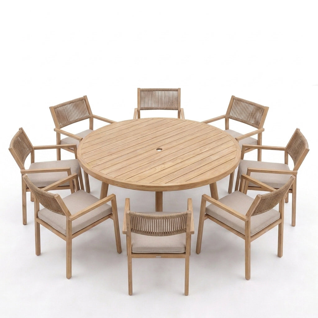Nova Eleanor 8 Seat Dining Set with 1.8m Round Table, N26004
