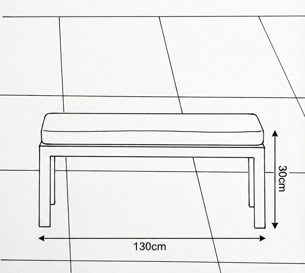 Nova Phoenix Double Bench Stool, Grey, N25023