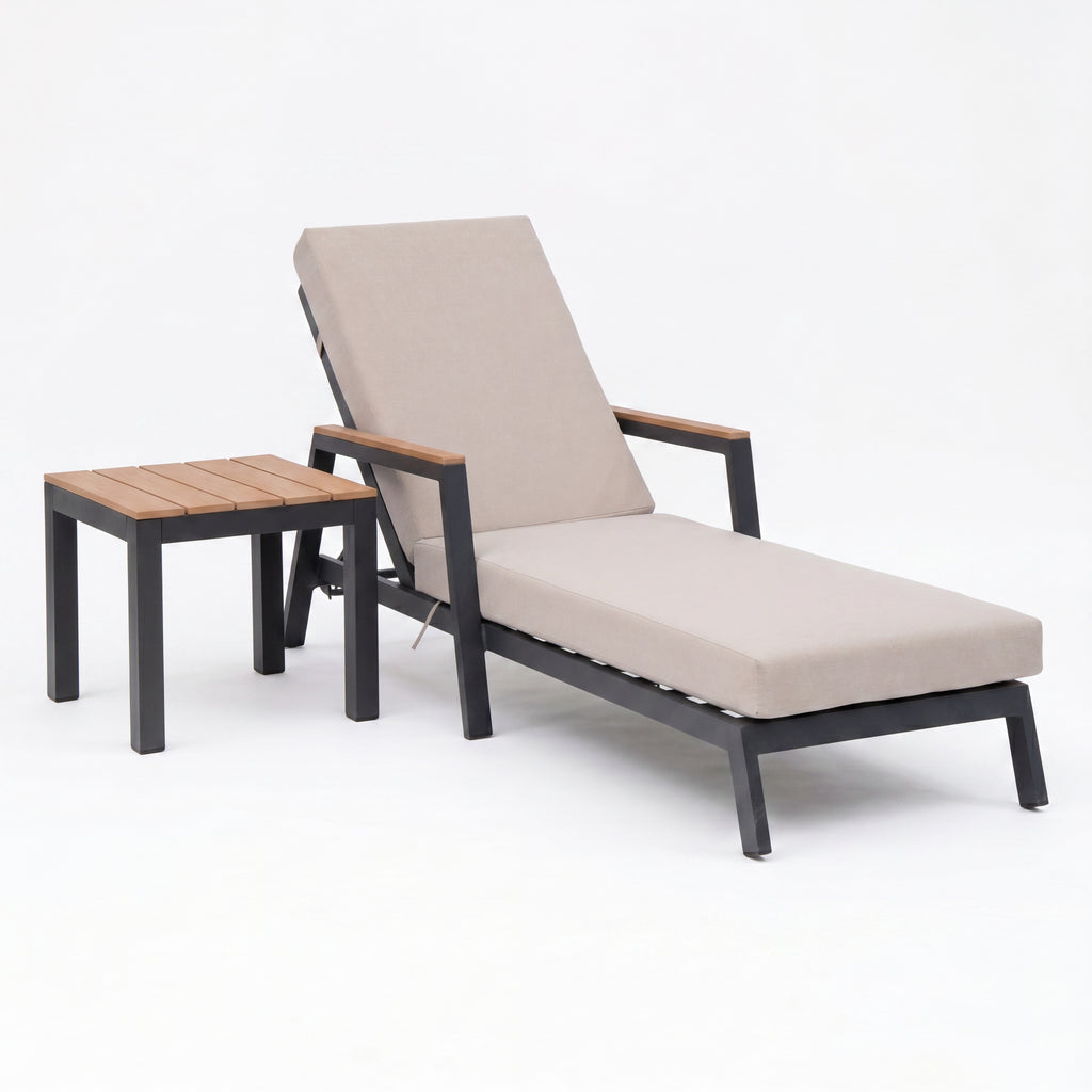 Nova Heidi Sun Lounger Set of 2 with Square Side Table, N25011