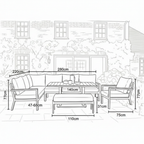 Nova Heidi Left Hand Corner Sofa Lounge Dining Set with Rectangular Rising Table, N25000