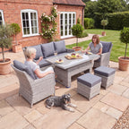 Nova Magnus 3 Seater Sofa Lounge Dining Set with Rectangular Rise & Fall Table (Plus), N27215