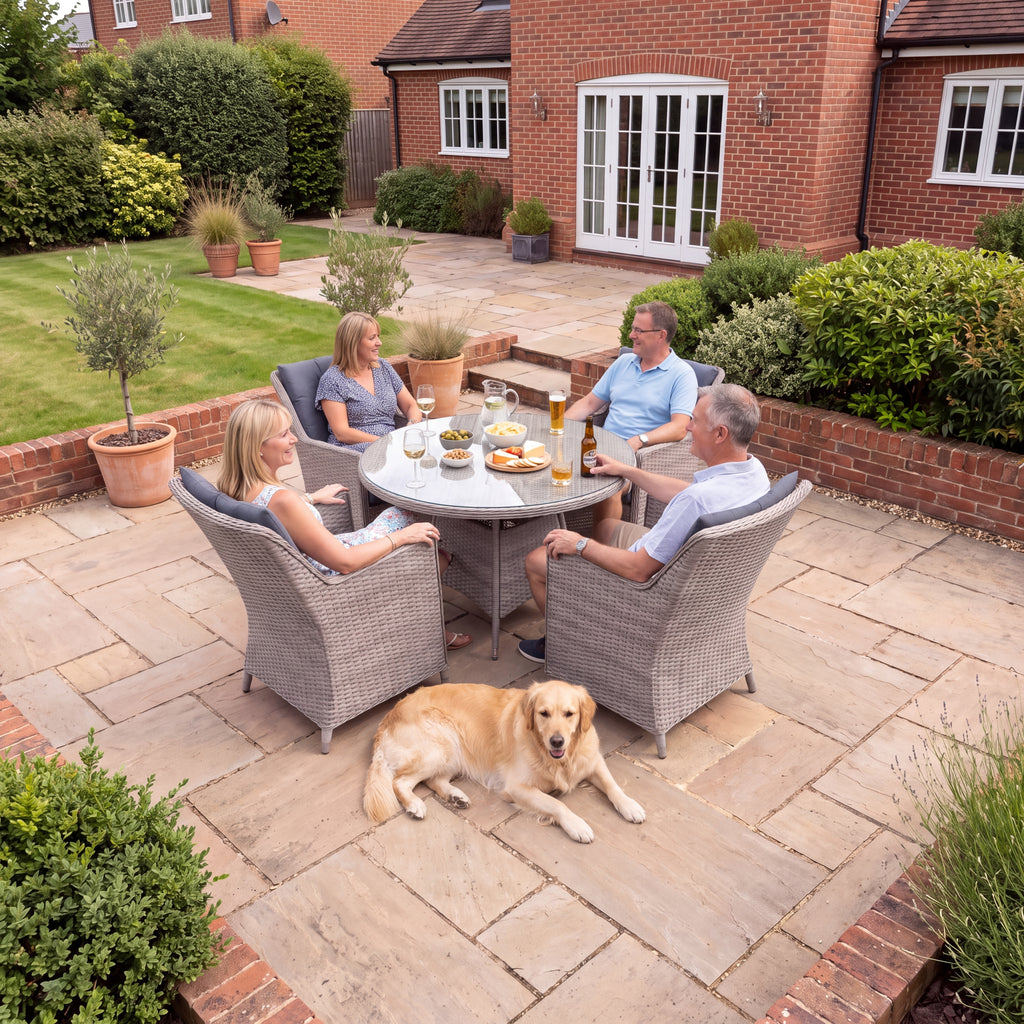 Nova Magnus 4 Seat Dining Set with 1.2m Round Table, N27219
