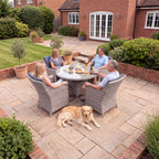 Nova Magnus 4 Seat Dining Set with 1.2m Round Table, N27219