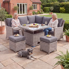 Nova Magnus Compact Corner Sofa Lounge Dining Set with Square Rise & Fall Table (Plus), N27214
