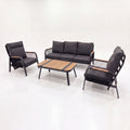 Nova Harvey 3 Seater Sofa Reclining Lounging Set with Rectangular Coffee Table, Grey, N27008