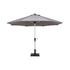 Nova Solis Enzo Crank Operated Deluxe Parasol, 3.0m round, Light grey, N24255