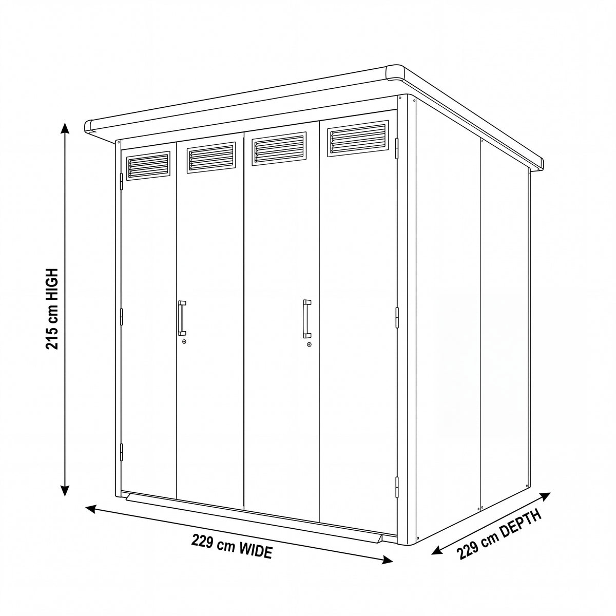 Nova Fortis Pent Roof Shed, Grey, N27081