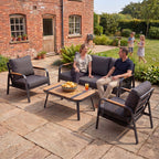 Nova Harvey 3 Seater Sofa Lounging Set with Rectangular Coffee Table, Grey, N27007