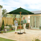 Nova Sylva Deluxe Wooden Parasol, 3m Round, Green, N15286