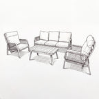 Nova Harvey 3 Seater Sofa Reclining Lounging Set with Rectangular Coffee Table, Grey, N27008