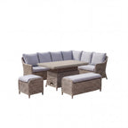 Nova Ivy Right Hand Corner Sofa Lounge Dining Set with Rectangular Rise & Fall Table, N26008