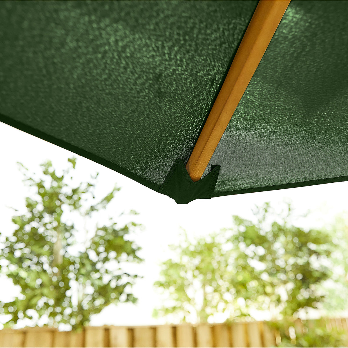 Nova Sylva Wooden Parasol, 2m Round, Green, N15271