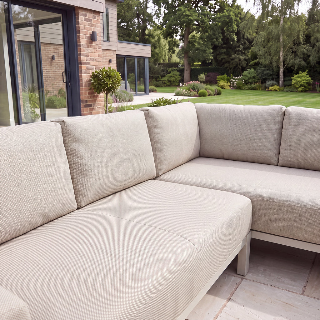 Nova Aire Corner Sofa Lounging Set with Square Coffee Table, Pebble, N27236