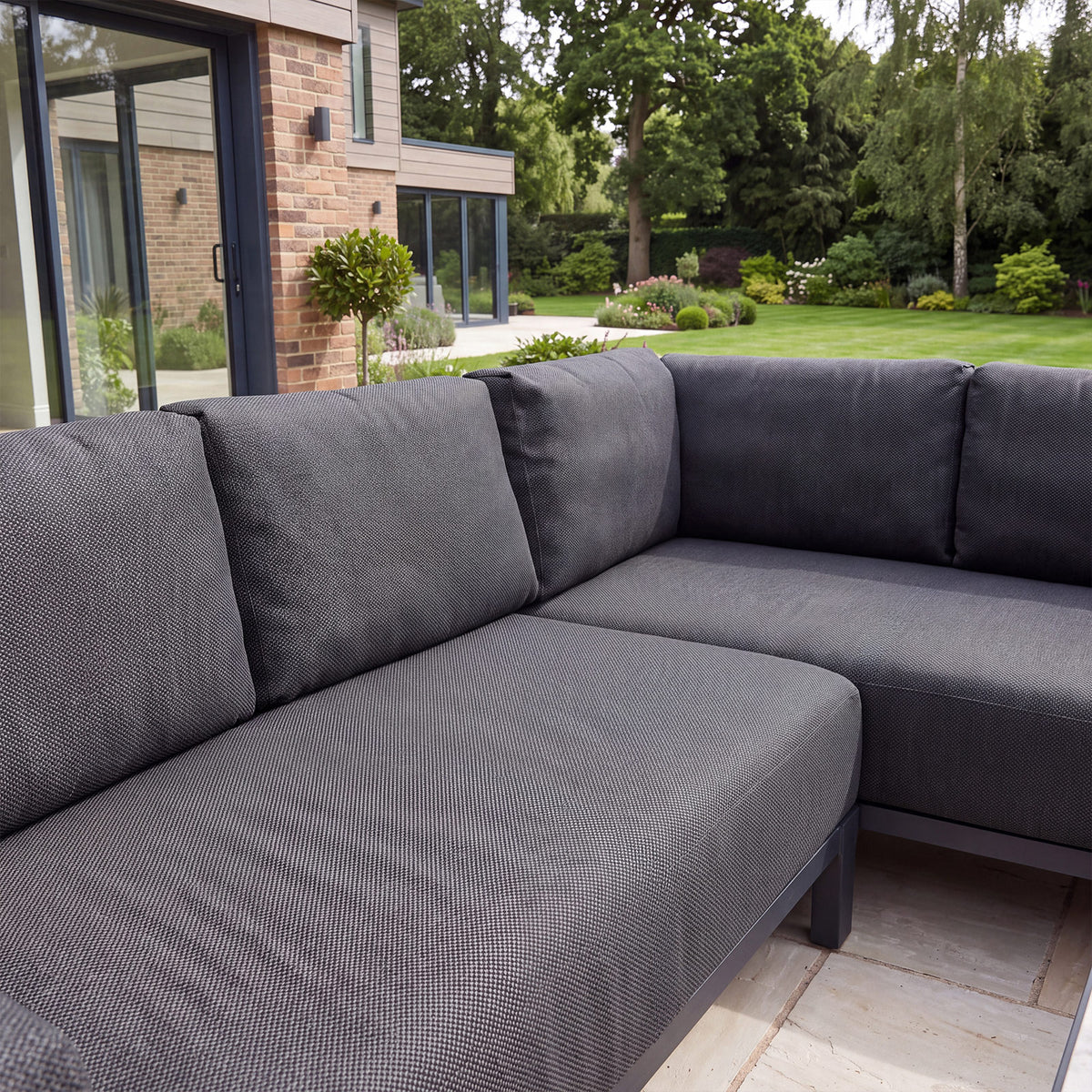 Nova Aire Corner Sofa Lounging Set with Square Coffee Table, Grey, N26034