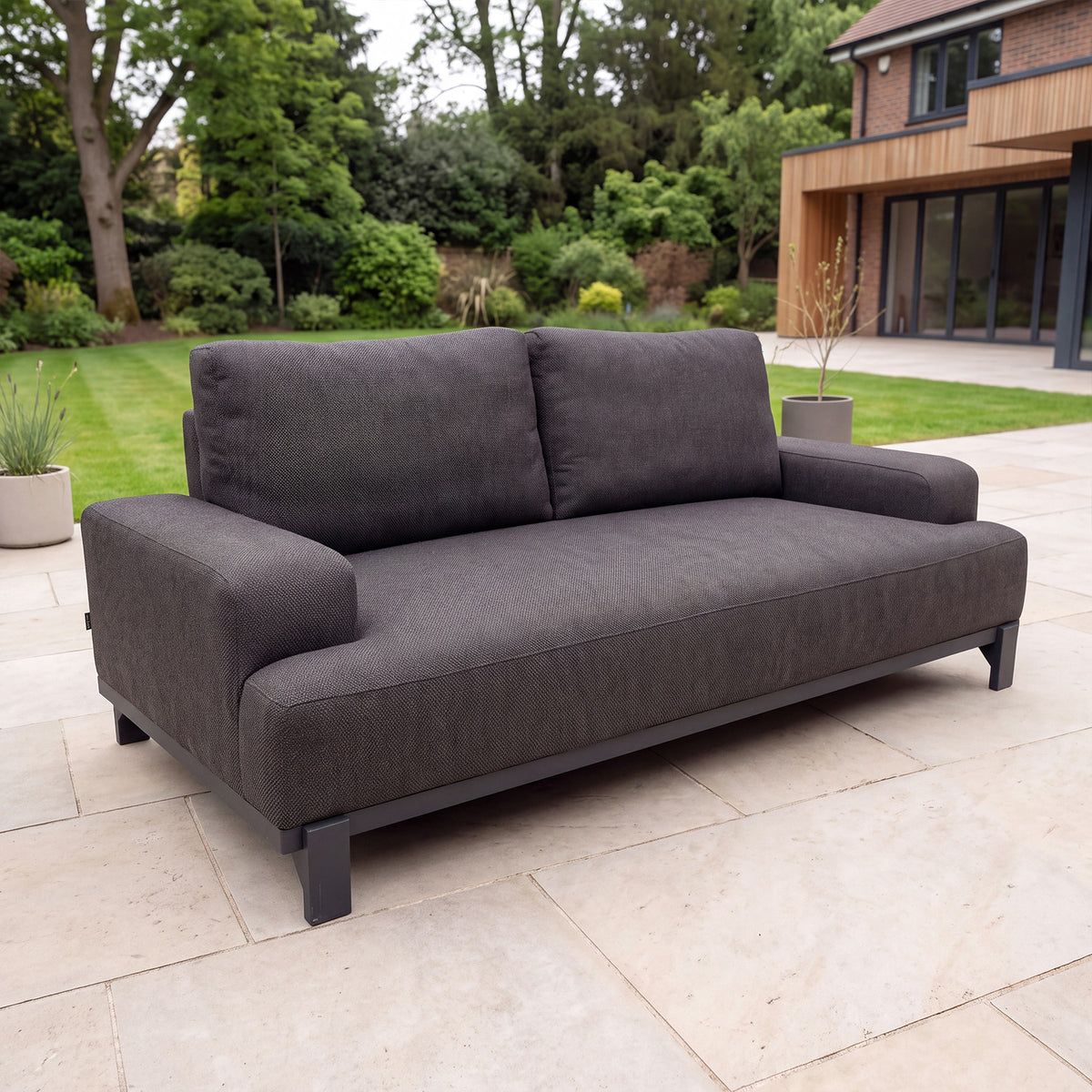 Nova Aire 2-Seater Sofa Lounging Set with Rectangular Coffee Table, Grey, N26035