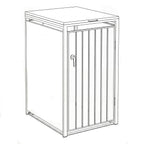 Nova Luna 240L Single Wheelie Bin Storage Cupboard with Vertical Slatted Door, Grey, N27144