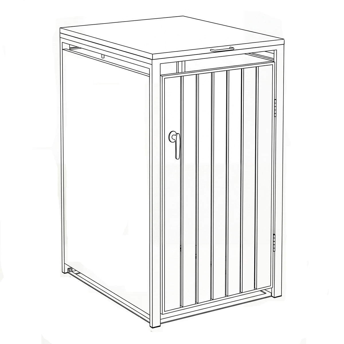 Nova Luna 240L Single Wheelie Bin Storage Cupboard with Vertical Slatted Door, Grey, N27144