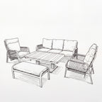 Nova Harvey 3 Seater Sofa Reclining Lounge Dining Set with Rectangular Rising Table (Plus), Grey, N27005