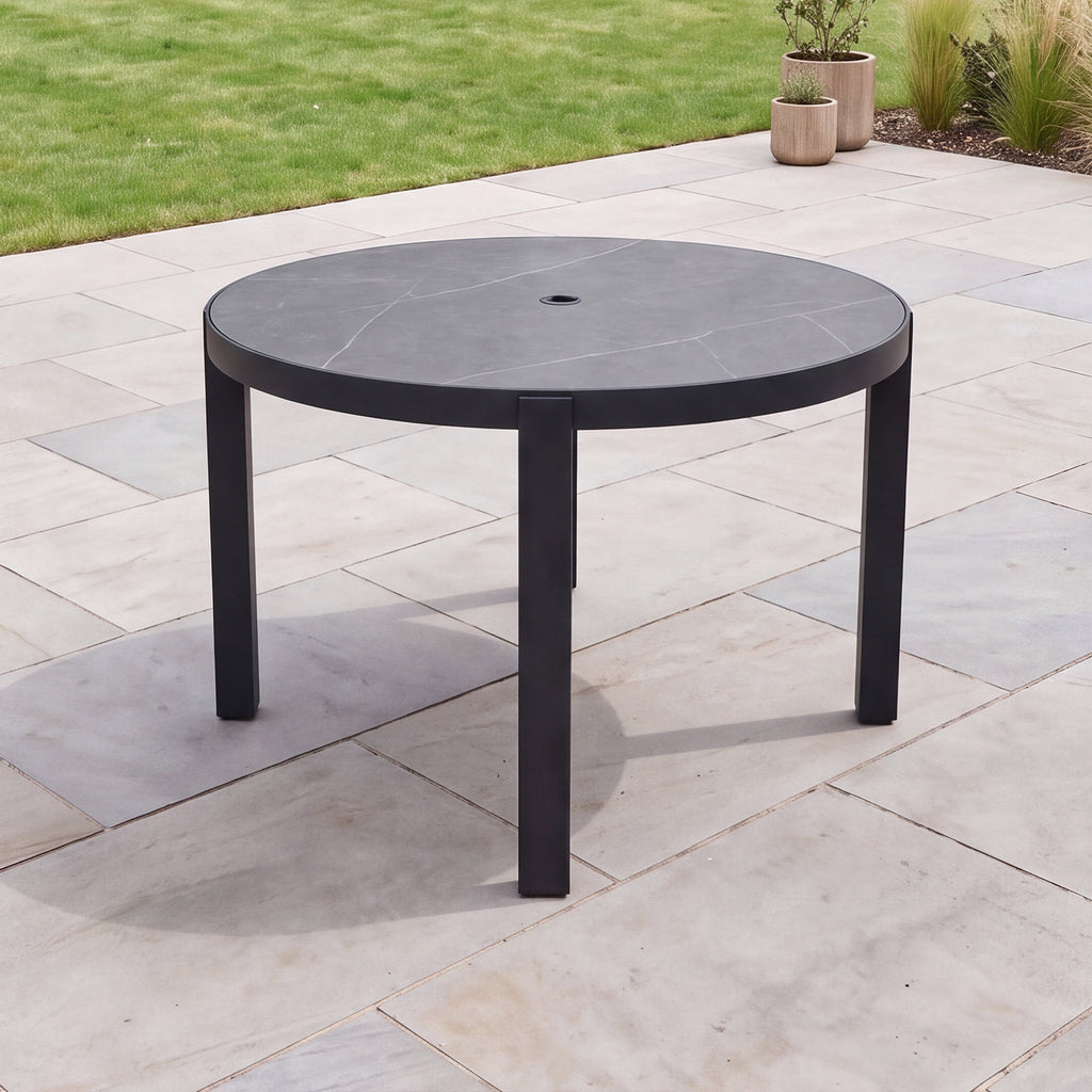 Nova Aire 4 Seat Dining Set with 1.2m Round Table, Grey, N26039