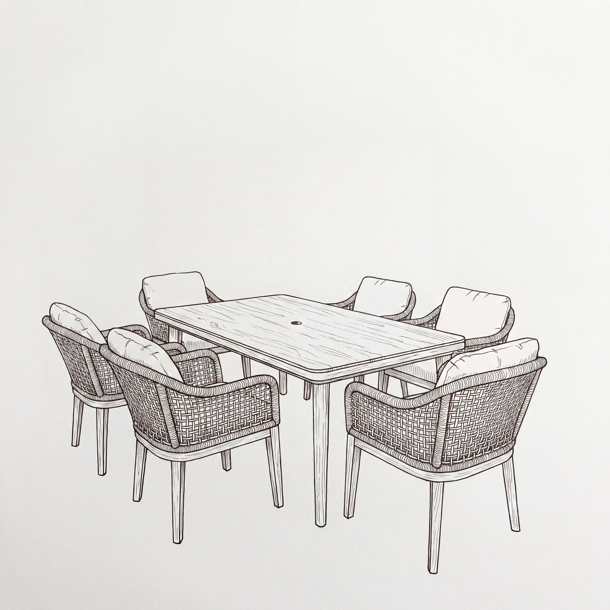 Nova Autumn 6 Seat Dining Set with 1.6 x 0.9m Rectangular Table, Beige, N27127