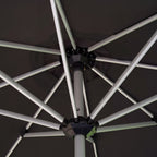 Nova Solis Enzo Crank Operated Deluxe Parasol, 3.5m round, Dark grey, N24258