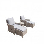 Nova Ivy 5pc Reclining Lounging Set with Square Side Table, N26013