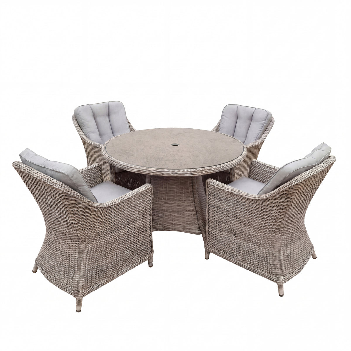 Nova Ivy 4 Seat Dining Set with 1.2m Round Table (Ceramic Glass), N26024
