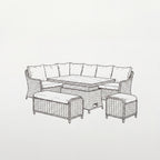 Nova Ivy Left Hand Corner Sofa Lounge Dining Set with Rectangular Rise & Fall Table, N26007