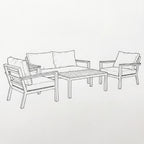 Nova Heidi 2 Seater Sofa Lounging Set with Rectangular Coffee Table, N25006