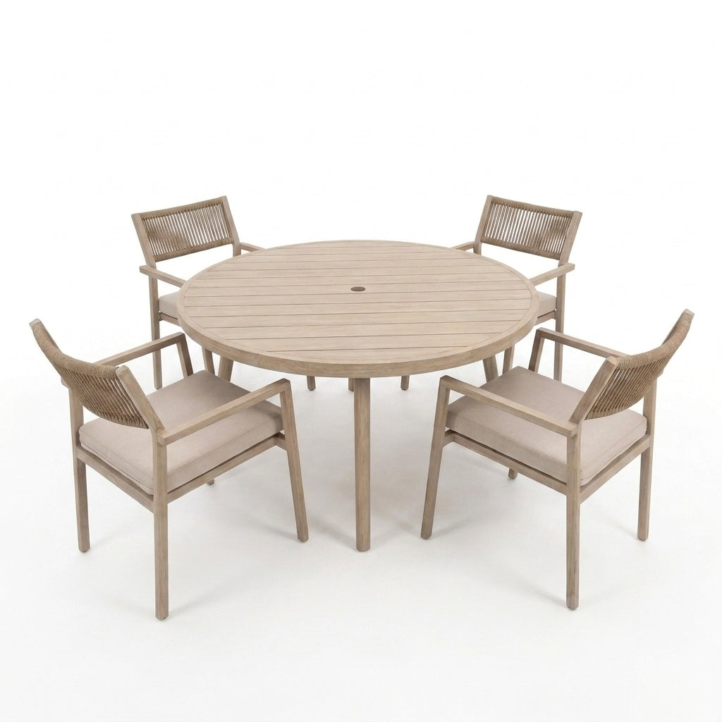 Nova Eleanor 4 Seat Dining Set with 1.1m Round Table, N26002