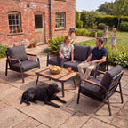 Nova Harvey 3 Seater Sofa Lounging Set with Rectangular Coffee Table, Grey, N27007
