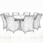 Nova Avery 8 Seat Dining Set with 1.8m Round Table (Clear Glass), Grey, N27104